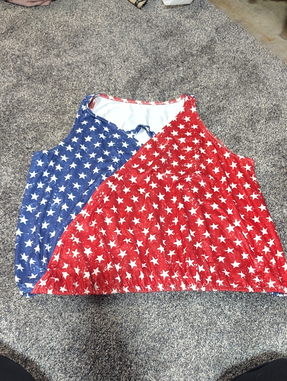 Girls' Red & Blue Star Print Reversible Tank Top